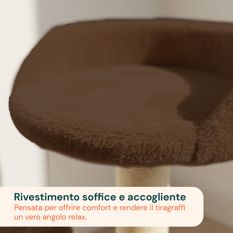 Tiragraffi per Gatti 50 cm con Arco in Sisal e Gioco Pendente