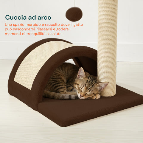 Tiragraffi per Gatti 50 cm con Arco in Sisal e Gioco Pendente