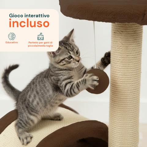 Tiragraffi per Gatti 50 cm con Arco in Sisal e Gioco Pendente