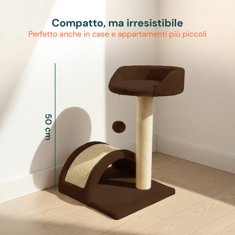 Tiragraffi per Gatti 50 cm con Arco in Sisal e Gioco Pendente