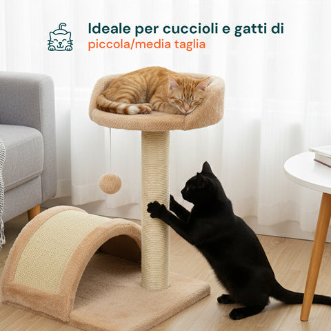 Tiragraffi per Gatti 50 cm con Arco in Sisal e Gioco Pendente