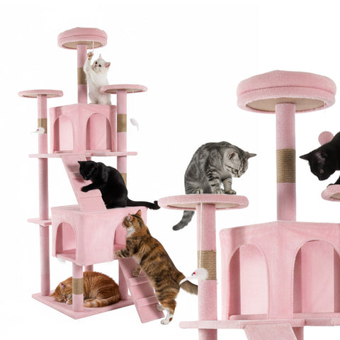 Tiragraffi per Gatti 170 cm con Cuccia, Griglie e Accessori Montaggio