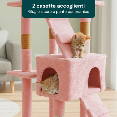 Tiragraffi per Gatti 170 cm con Cuccia, Griglie e Accessori Montaggio