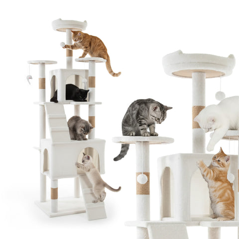 Tiragraffi per Gatti 170 cm con Cuccia, Griglie e Accessori Montaggio