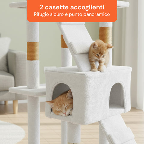 Tiragraffi per Gatti 170 cm con Cuccia, Griglie e Accessori Montaggio