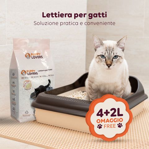 Substrato Assorbente Vegetale 6L - Sabbietta per Lettiera Gatto 4+2 Omaggio