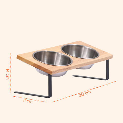 Set 2 Ciotole Acciaio Inox 250ml con Struttura Rialzata Antistress