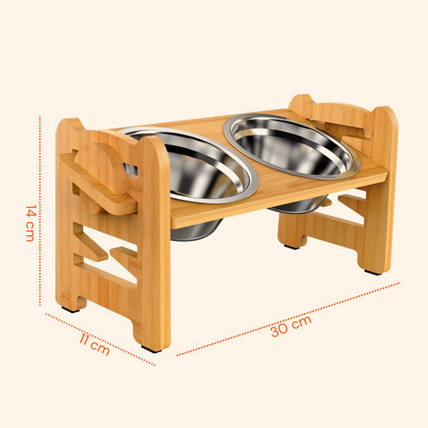 Doppia Ciotola Rialzate Regolabili 250ml per Cani e Gatti con 3 Altezze