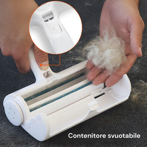 Rullo Leva Peli per Animali con Contenitore Svuotabile
