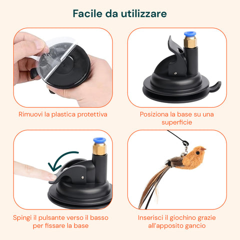 Set 2 Giochi Interattivi Stimolanti per Gatti con Uccellino e Piume