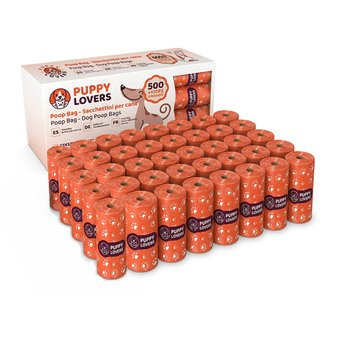 600 Sacchetti per Cani Biodegradabili per Bisogni – Formato Scorta 500+100 Omaggio – 40 Rotoli da 15 Sacchetti – Dimensioni 22x33cm Spessore  0,01 mm