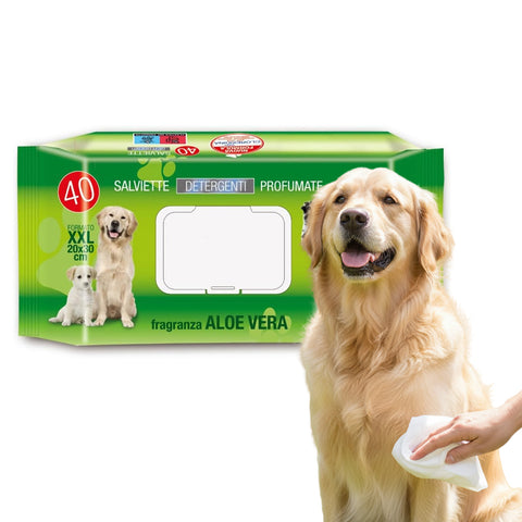Salviette Pets 40 / 480 pz con Aloe – Detergenti e Deodoranti per Uso Quotidiano