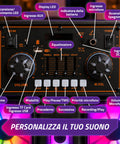 Cassa Bluetooth Karaoke XL 90 cm 800W con LED RGB e 2 Microfoni Wireless Inclusi