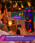 Cassa Bluetooth Karaoke XL 90 cm 800W con LED RGB e 2 Microfoni Wireless Inclusi