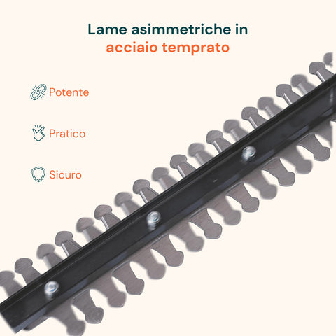 Tagliasiepi Elettrico 550W – Lame Doppia Azione da 51 cm e Coprilama Incluso