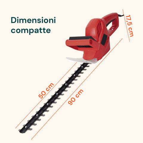 Tagliasiepi Elettrico 550W – Lame Doppia Azione da 51 cm e Coprilama Incluso