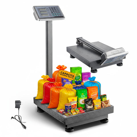 Bilancia Elettronica Richiudibile 300kg con Prezzo, Peso e Funzione di Accumulo