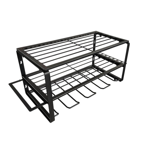 Scaffale Porta Attrezzi da Officina con Struttura Smontabile e Organizer Laterali