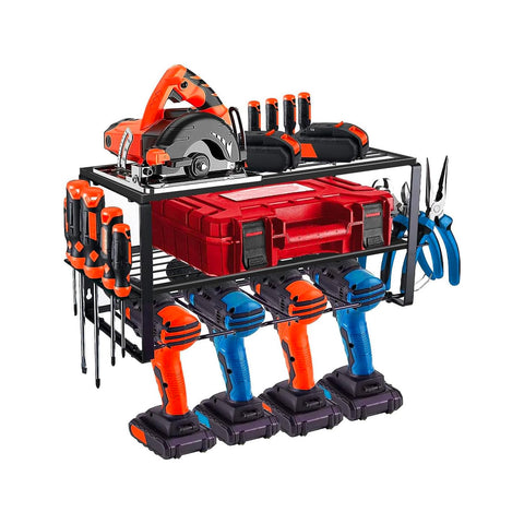 Scaffale Porta Attrezzi da Officina con Struttura Smontabile e Organizer Laterali