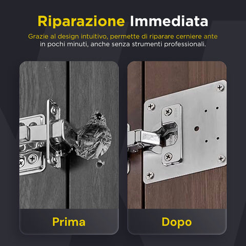 Set 16 Staffe 64 Viti in Acciaio Inox – Riparazione Cerniere e Mobili