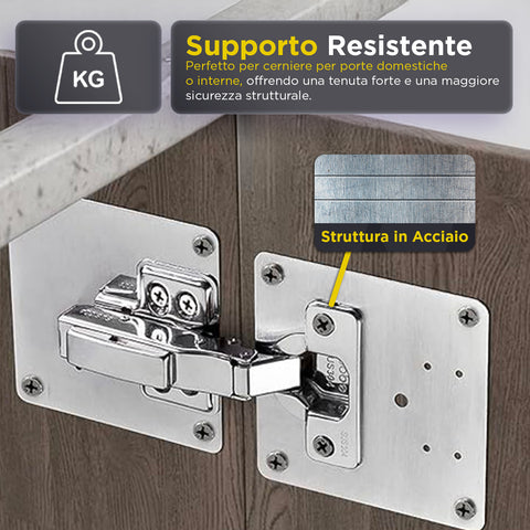 Set 16 Staffe 64 Viti in Acciaio Inox – Riparazione Cerniere e Mobili