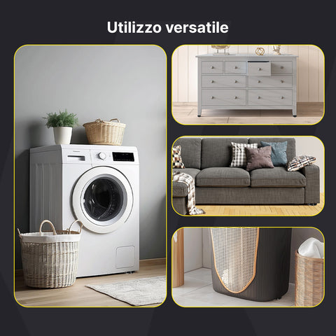 Set 4 Ruote Multidirezionali 360° con 5 Sfere Acciaio Portata 300 kg