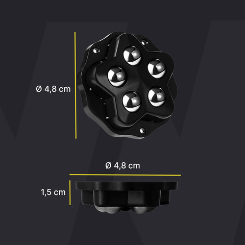 Set 4 Ruote Multidirezionali 360° con 5 Sfere Acciaio Portata 300 kg