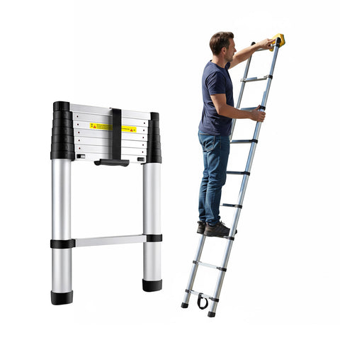 Scala Telescopica Professionale 7-13 Gradini in Acciaio – Uso Domestico e Lavoro