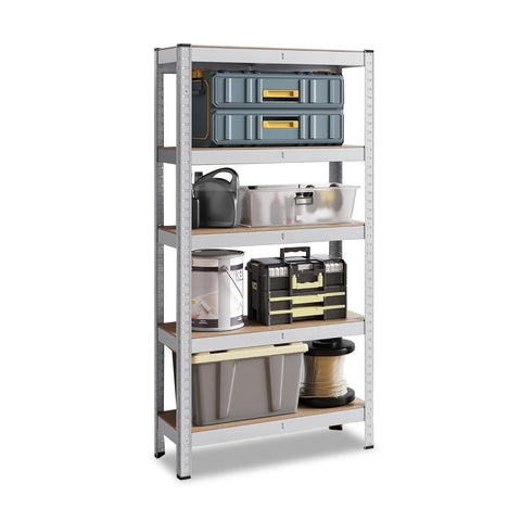 Scaffale Modulare con Struttura in Metallo e 4-5 Ripiani MDF Resistenti