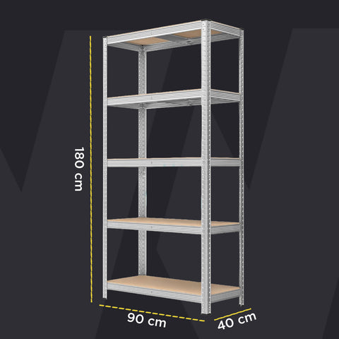 Scaffale Modulare con Struttura in Metallo e 4-5 Ripiani MDF Resistenti