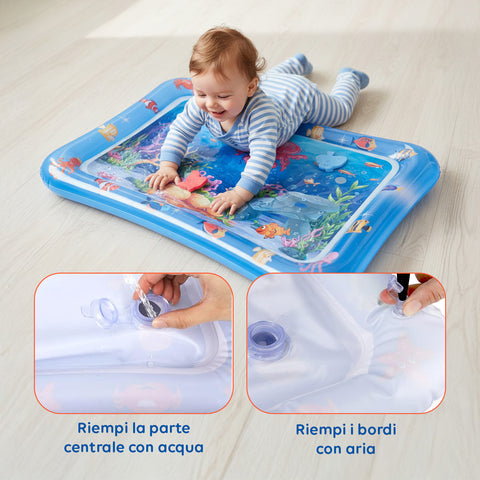 Materassino Acqua Sensoriale Baby con 6 Giochi Galleggianti in PVC