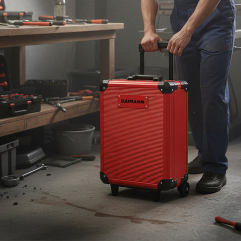 Set Utensili Professionale da 699 Pezzi in Valigetta Trolley – CraftyCart Rosso