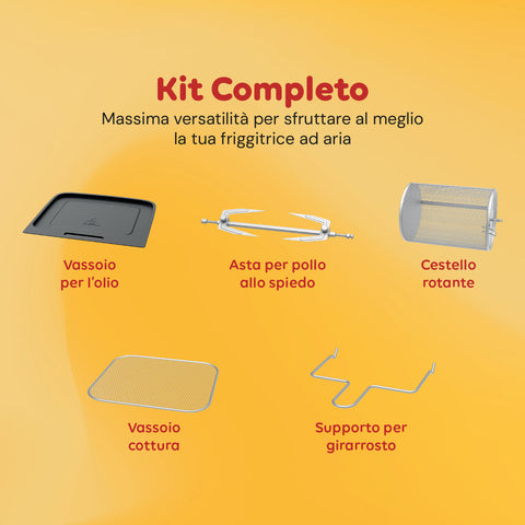 Friggitrice Aria 12L con Display LED Touch Timer 60 Min e Ricette Preimpostate