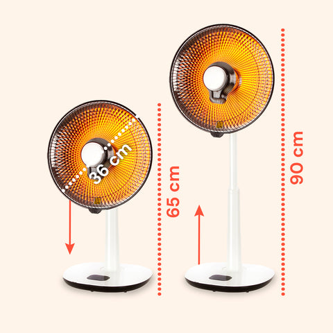 Stufa A Parabola Con Telecomando E Timer 450/900w 36cm