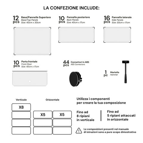Scaffale Salvaspazio 10 Ripiani Impilabili Resistenti per Ogni Ambiente