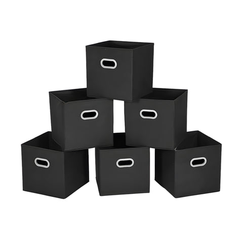 Set 6 Cestini Pieghevoli Salvaspazio con Maniglia in Plastica – 27x27x27 cm