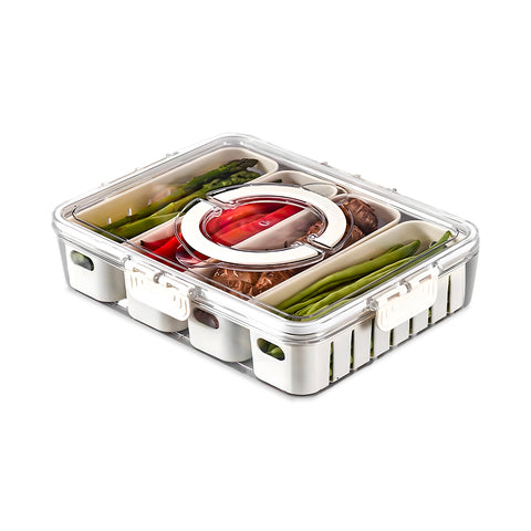 Contenitore con 4 Scomparti in PP – Chiusura a Clip e Funzione Sgocciolatoio