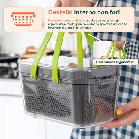 Affetta Verdure 10 in 1 – Tagliaverdure con Cestello Raccolta