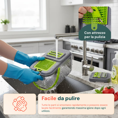 Affetta Verdure 10 in 1 – Tagliaverdure con Cestello Raccolta