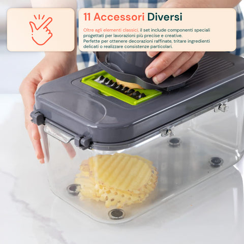 Affetta Verdure 10 in 1 – Tagliaverdure con Cestello Raccolta