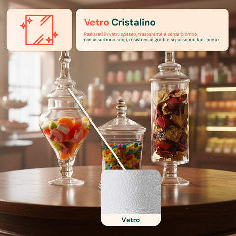 Barattoli di Vetro Multiuso con Coperchi Ermetici – Set da 3