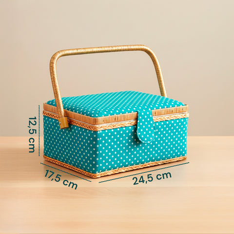 Cestino da Cucito con 76 Accessori Inclusi e Vassoio Estraibile