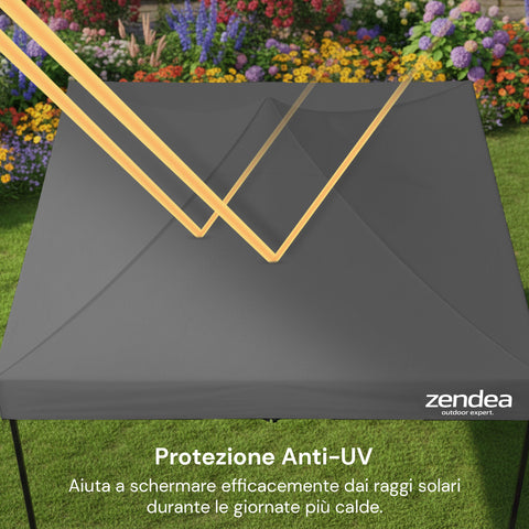 Gazebo Richiudibile 3x3 m Impermeabile con Borsa e Pesi Inclusi