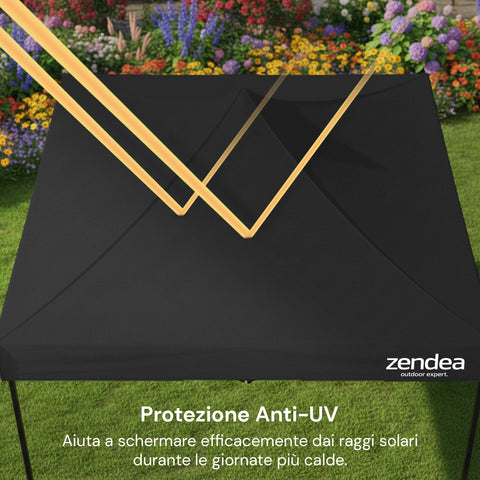Gazebo Richiudibile 3x3 m Impermeabile con Borsa e Pesi Inclusi