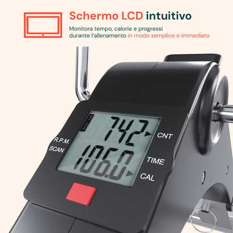 Pedaliera 2 in 1 Mini Bike Portatile per Allenamento Seduto e Riabilitazione