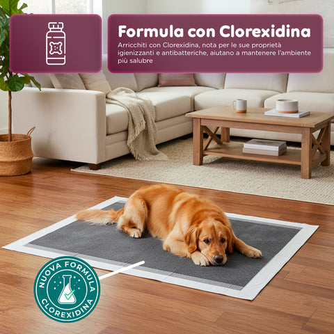 Tappetini Igienici al Carbone Attivo 60×90 – Set 30-180 Pezzi con Adesivi e Anti-Odore