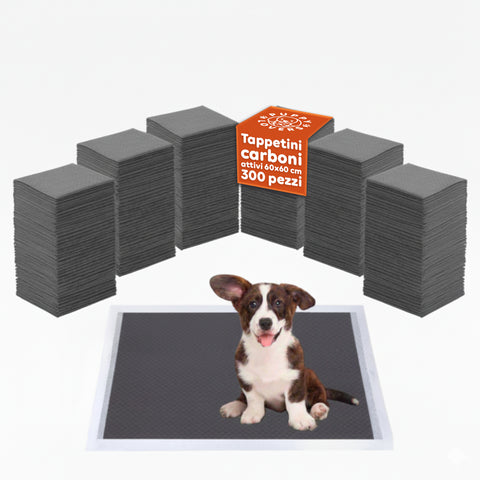Tappetini Igienici al Carbone Attivo 60×60 – Set 50/300 Pezzi con Adesivi e Anti-Odore