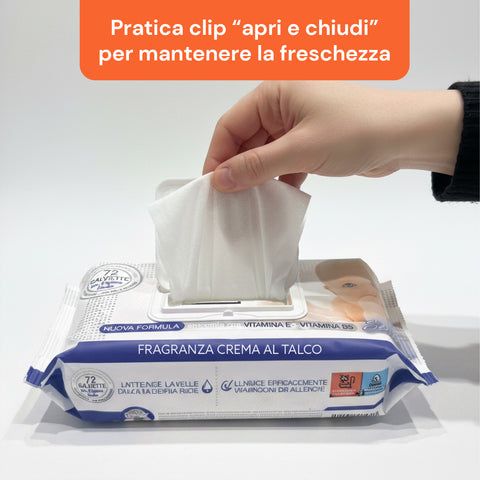 Salviettine Baby 72 / 864 pz – Morbide a Nido d’Ape Fragranza Latte d' Avena e Riso, Aloe o Crema al Talco