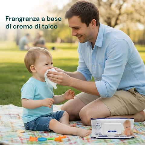 Salviettine Baby 72 / 864 pz – Morbide a Nido d’Ape Fragranza Latte d' Avena e Riso, Aloe o Crema al Talco
