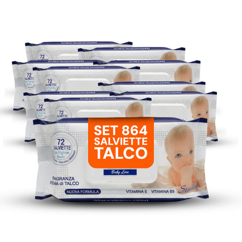 Salviettine Baby 72 / 864 pz – Morbide a Nido d’Ape Fragranza Latte d' Avena e Riso, Aloe o Crema al Talco
